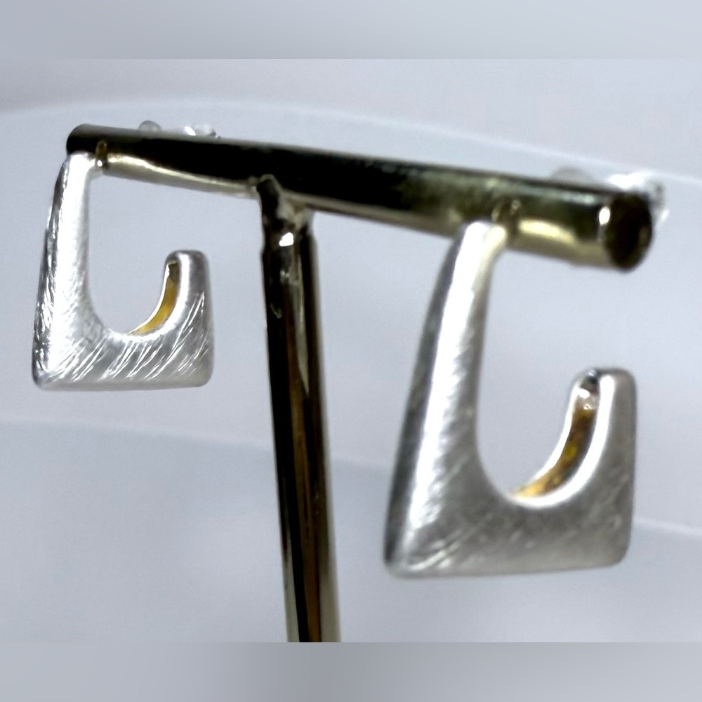 Silver Ava Matte Huggie Earrings